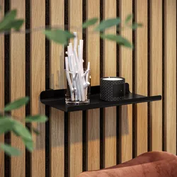 Mensola in alluminio nero 20 cm per pannello fonoassorbente - Bjorn