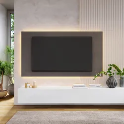 Pannello porta tv 180x100h cm bronzo con foro passacavi - Clary