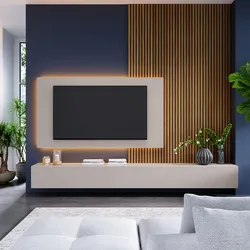 Parete attrezzata 280 cm cashmere con pannello porta tv - Clary