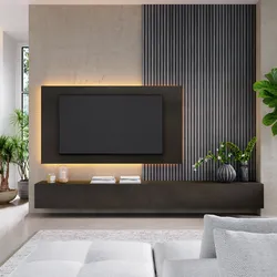 Parete attrezzata 280 cm lava con pannello porta tv - Clary