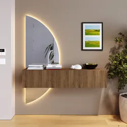 Mobile ingresso 138x155h cm ribalta mercure cannettato con specchio doppio retroilluminato - Clary