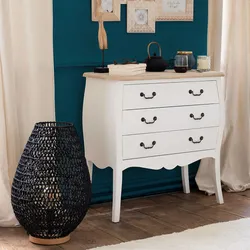 Cassettiera 75x76h cm in legno bianco e naturale con 3 cassetti - Nayeli