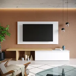 Parete attrezzata 184-270x44h cm cadiz e bianco lucido con pannello porta tv - Clary