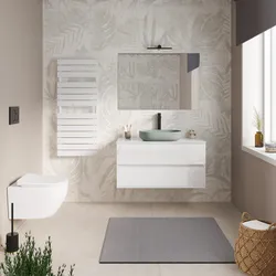 Mobile bagno portalavabo sospeso con cassetti 100 cm bianco lucido con specchio - Cuki