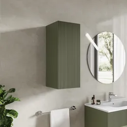 Colonna bagno sospesa 30x75 h cm cannettato con anta reversibile verde nordico - Tayga
