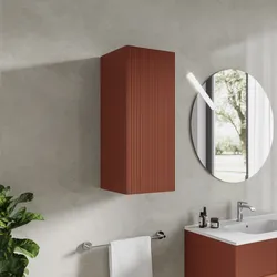 Colonna bagno sospesa 30x75 h cm cannettato con anta reversibile terracotta - Tayga