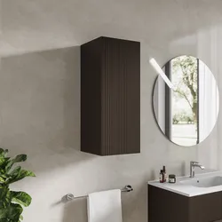 Colonna bagno sospesa 30x75 h cm cannettato con anta reversibile cacao - Tayga