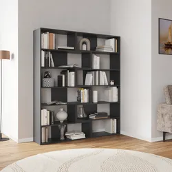 Libreria 157x178h cm antracite con configurazioni multiple - Kantiko