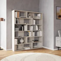 Libreria 157x178h cm cashmere con configurazioni multiple - Kantiko
