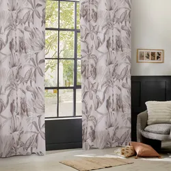 Tenda oscurante 135x260h cm in tessuto fantasia palme beige - Kenji