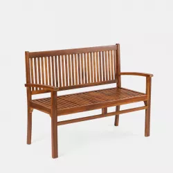 Panchina da giardino 2 posti 120x60 cm in legno teak - Louis