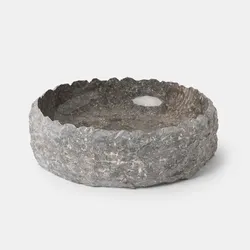 Lavabo da appoggio 43x13,5h cm in marmo grigio effetto pietra - Artizan