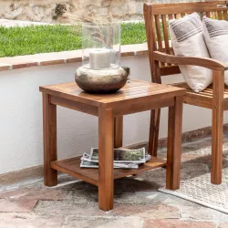 Tavolino da giardino 50x50 cm in legno di teak - Louis