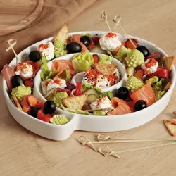 Piatto da aperitivo rotondo 25 cm in ceramica bianco