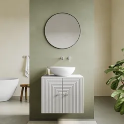 Mobile bagno portalavabo 60 cm bianco opaco con ante e specchio - Dunkel