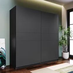 Armadio 200x205h cm con 2 ante scorrevoli antracite - Essex