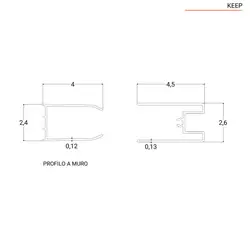 Parete Walk-In 100 cm vetro specchiato 200h - Keep