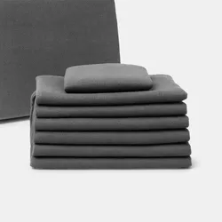 Set federe di ricambio per cuscini set relax Clerc in poliestere grigio scuro