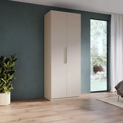 Armadio battente 92x240h cm 2 ante reversibili con soft close cashmere - Cady