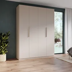 Armadio battente 183x240h cm 4 ante reversibili con soft close cashmere - Cady