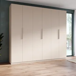 Armadio battente 273x240h cm 6 ante reversibili con soft close cashmere - Cady