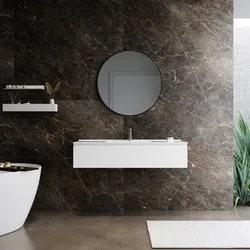 Mobile bagno sospeso 120 cm bianco opaco con lavabo integrato e specchio - Rodeo