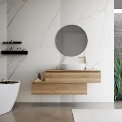 Mobile bagno sospeso 150 cm rovere acero con top e specchio - Rodeo