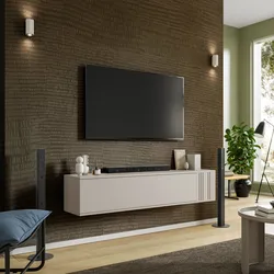 Mobile porta tv sospeso 150x30 cm cashmere con 1 anta a ribalta - Ellery