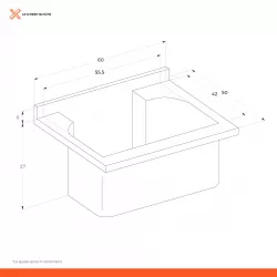 Mobile lavatoio con doppia anta e con vasca in termoplastico linea Edilla  Montegrappa 60x50x85h cm