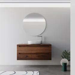 Mobile bagno sospeso 120 cm rovere deciso con top alto - Sleek Plus