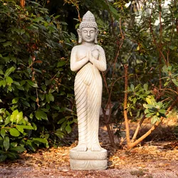 Statua di Buddha sdraiata in pietra 40cm Interno Esterno Import Asia - 6955