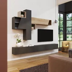 Parete attrezzata 276 cm cadiz argilla e lava con ante sagomate - Clary