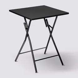 Tavolo pieghevole 60x60 cm in acciaio e legno nero - Astevy