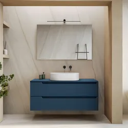 Mobile bagno sospeso 120 cm blu oceano cannettato con top - Konai plus