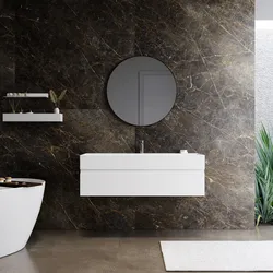 Mobile bagno sospeso 120 cm bianco opaco con top lavabo integrato e specchio - Rodeo