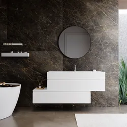Mobile bagno sospeso 150 cm bianco opaco con top lavabo integrato e specchio - Rodeo