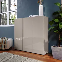 Scarpiera 120x115h cm cashmere lucido con 3 ante - Macie