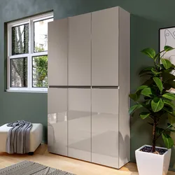 Scarpiera alta 120x200h cm cashmere lucido con 6 ante - Macie