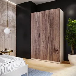 Armadio battente 150x236h cm cashmere con 3 ante reversibili noce brera - Ventur