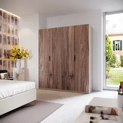 Armadio battente 200x236h cm cashmere con 4 ante reversibili noce brera - Ventur