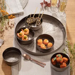 Set 6 accessori per aperitivo in vetro champagne con vassoio