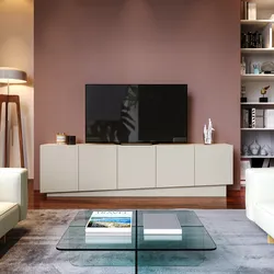 Mobile porta tv 225x60h cm con 5 ante cashmere opaco - Veronique