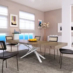 Tavolo allungabile 160-240x90 cm top rustic oak con gambe in metallo bianco - Barker