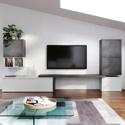 Parete attrezzata 322x40x140h cm piombo e gesso - Clary