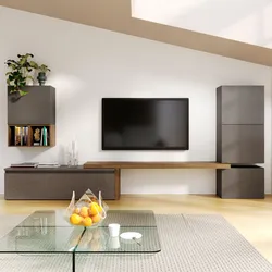 Parete attrezzata 322x40x140h cm bronzo e mercure - Clary