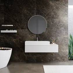 Mobile bagno sospeso 120 cm bianco opaco con top lavabo integrato 90 cm e specchio - Rodeo