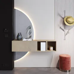 Mobile ingresso 124x155h cm argilla con specchio doppio retroilluminato - Clary