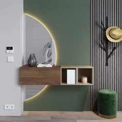 Mobile ingresso 124x155h cm mercure e argilla con specchio doppio retroilluminato - Clary