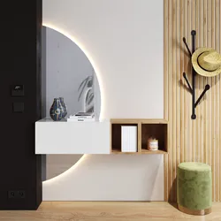 Mobile ingresso 124x155h cm bianco lucido e cadiz con specchio doppio retroilluminato - Clary