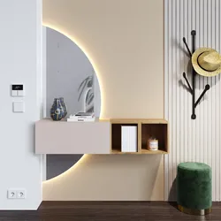 Mobile ingresso 124x155h cm cashmere e cadiz con specchio doppio retroilluminato - Clary